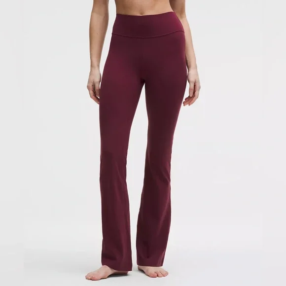 Lululemon Groove Nulu High-Rise Flared Pant Burgundy Bay Size 4 NWT - Picture 3 of 8